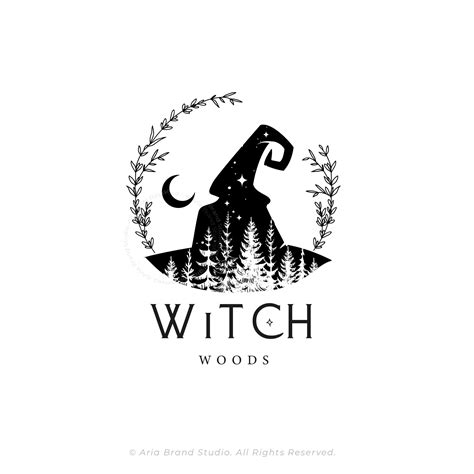 The timeless allure of black and white witch logos